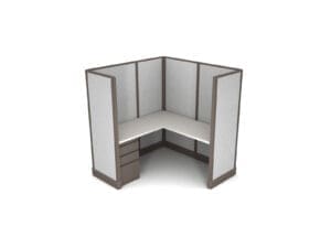 Buy Manager office cubicle in 5x5 size set up as L Shape workstation with fabric panels. Central Florida office cubicle installations and deliveries available by KUL office furniture Orlando FL