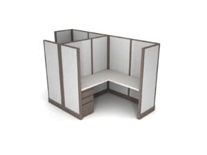 Buy 2 Man office cubicles in 6x6 size set up as L Shape workstations with fabric panels. Central Florida office cubicles installations and deliveries available by KUL office furniture Orlando FL
