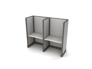 Buy 2 Man call center cubicles in 36w size set up as Straight call stations with fabric panels. Central Florida call center cubicles installations and deliveries available by KUL office furniture Orlando FL