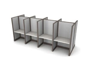 Buy 8 Man call center cubicles in 36w size set up as Straight call stations with fabric panels. Central Florida call center cubicles installations and deliveries available by KUL office furniture Orlando FL