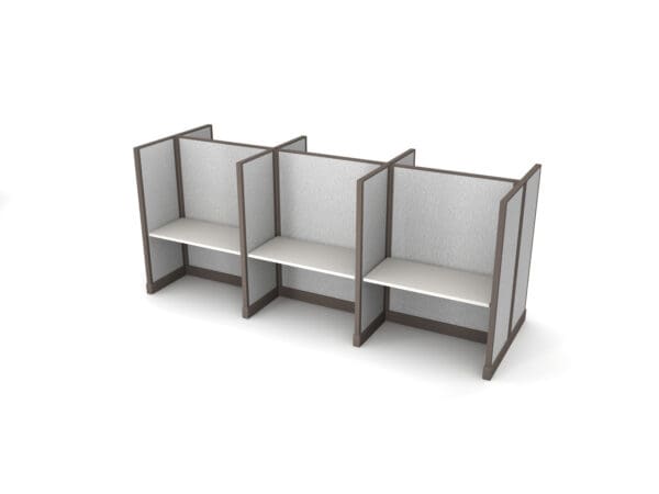 Buy 6 Man call center cubicles in 48w size set up as Straight call stations with fabric panels. Central Florida call center cubicles installations and deliveries available by KUL office furniture Orlando FL