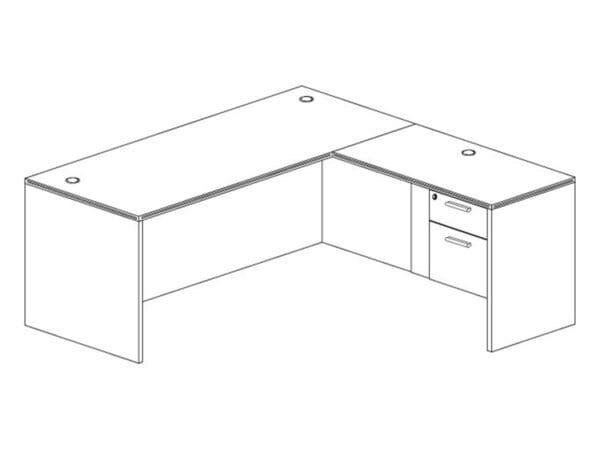 KUL Typical L1 (L Shaped Office Desk With One Box File Pedestal)