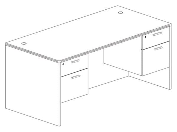 KUL Typical S11 (Office Desk With Two Box Files Pedestal)