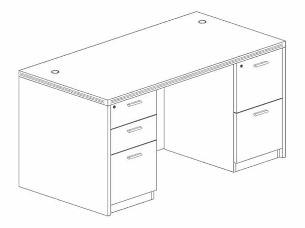 KUL Typical S14 (Office Desk With One Box Box File And One File File Pedestal )