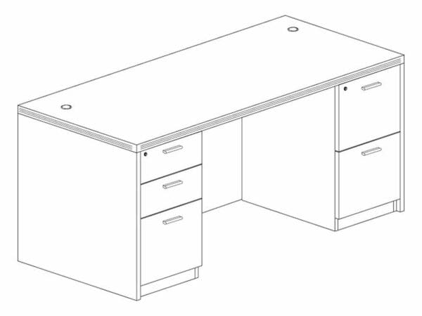 KUL Typical S15 (Office Desk With One Box Box File And One File File Pedestal)