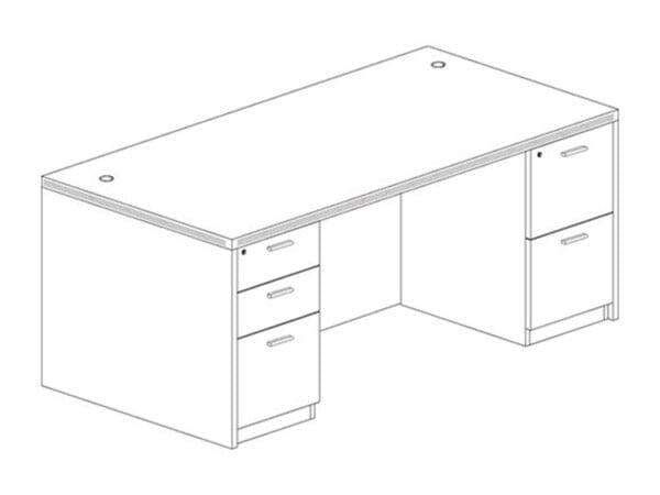 KUL Typical S16 (Office Desk With One Box Box File And One File File Pedestal)