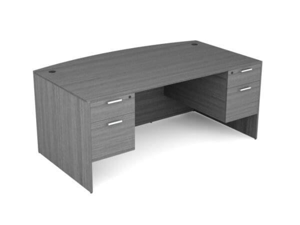 Gray 36 x 71 Bow Front Desk by KUL near Longwood