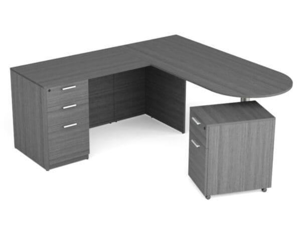 Gray 36 x 71 D-Top L-Shape Desk by KUL near Palm Bay