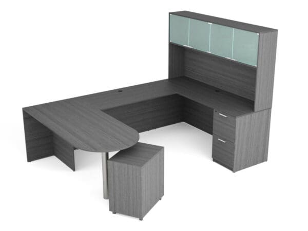 Gray 36 x 71 D-Top U-Shape Desk by KUL in Orlando