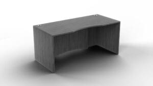 Ryker 30x66 Curved desk shell w/modesty in aged oak finish near Sanford KUL office furniture