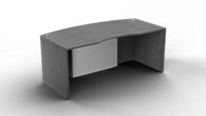 30/36in x 71in Dove Oak Glass Modesty Panel Bow Front Curved Desk Shell near Daytona Beach KUL office furniture