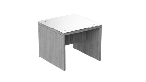 24x24 Dove Oak Glass Top End Tables near Naples KUL office furniture