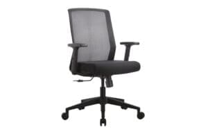 Black ergonomic office chair with armrests