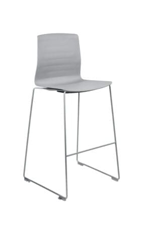 Modern gray bar stool with metal legs