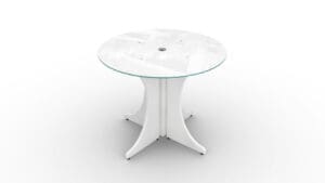 Blanco Round Glass Conference Table in $city